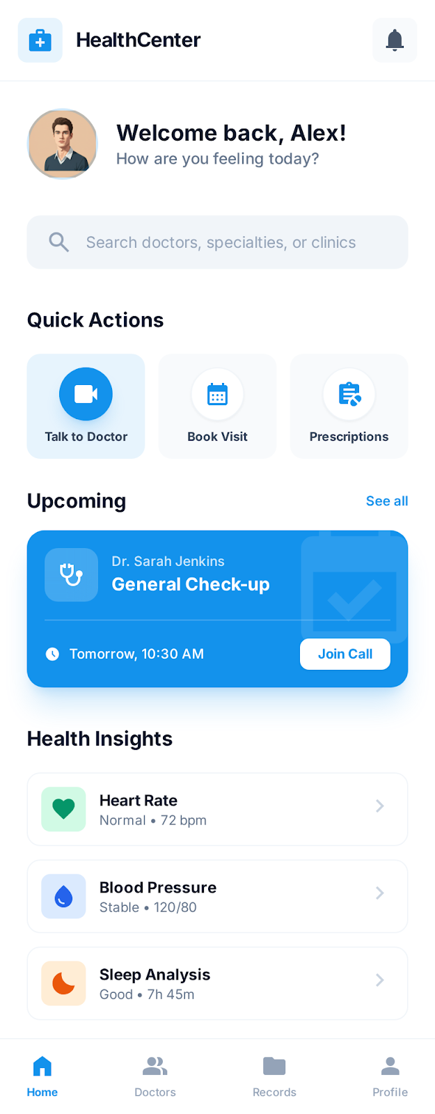 Healthcare UI design
